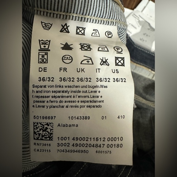 Hugo Boss Alabama Men’s Jeans Size 36x32 Dark Wash Denim Straight Fit - Picture 4 of 6